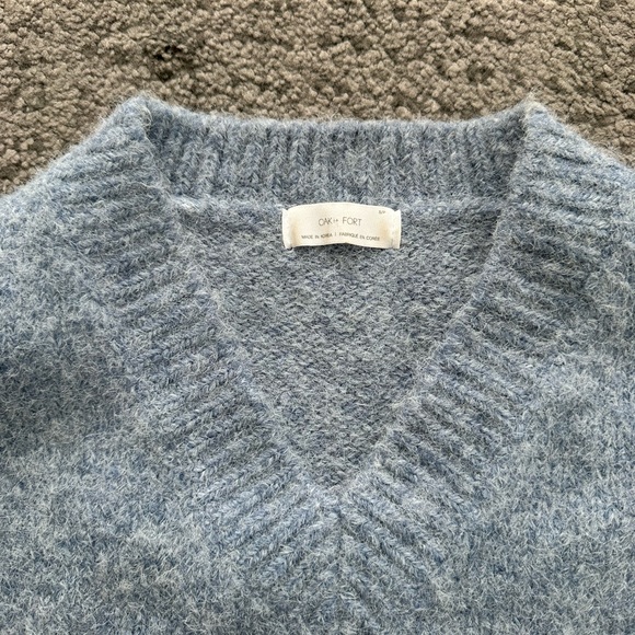 Oak + Fort blue fuzzy sweater vest - Picture 3 of 5